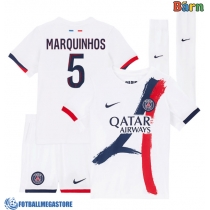 Fotballdrakt Barn Paris Saint-Germain Marquinhos #5 Bortedraktsett 2025-26 Kortermet (+ Korte bukser)